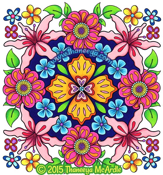 Flower mandalas coloring book by mcardle â