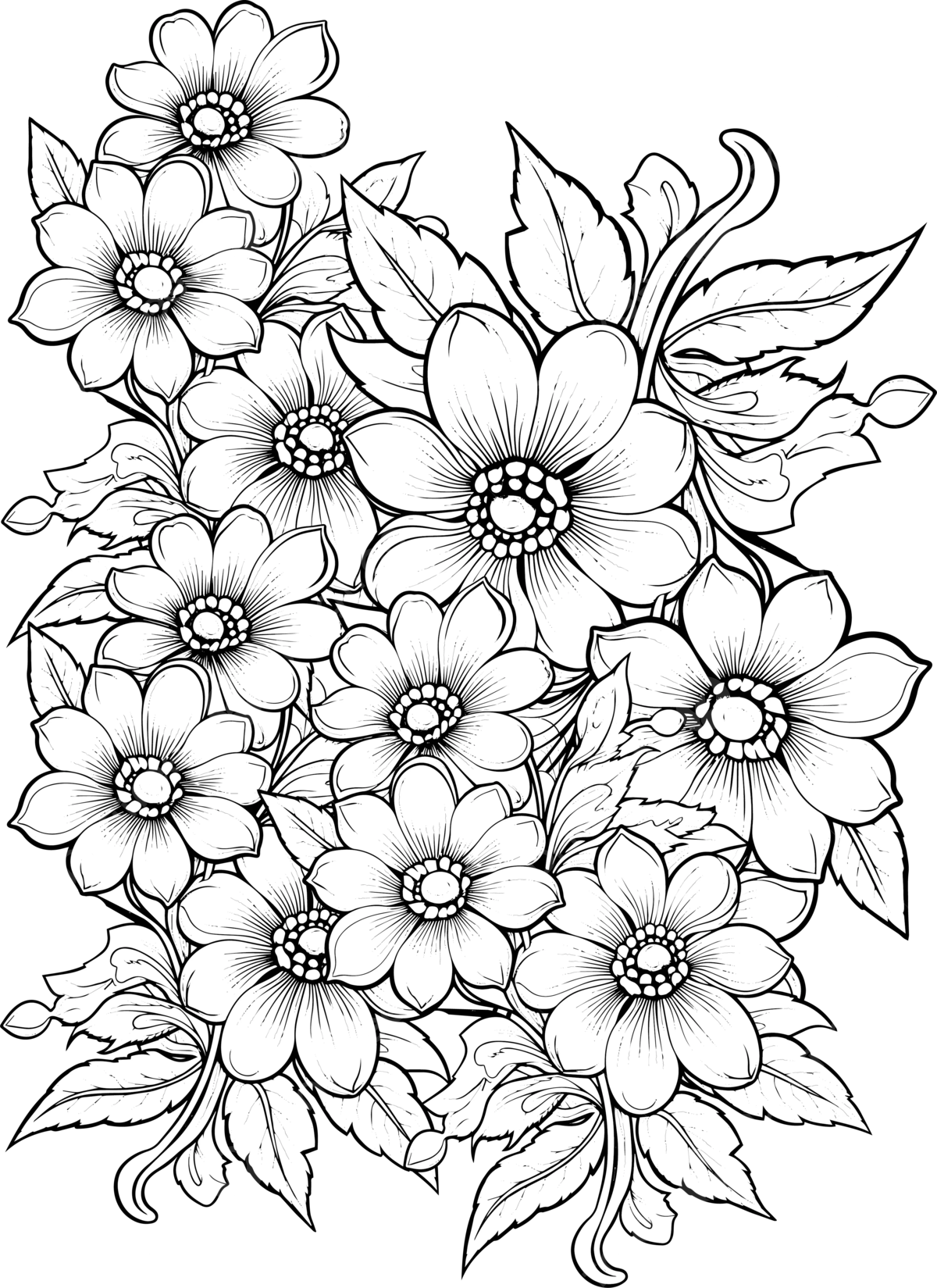 Flower kids and adult coloring page spring summer doodle elements mandala pattern with floral on white background design for book vector flower drawing book drawing floral drawing png and vector with transparent