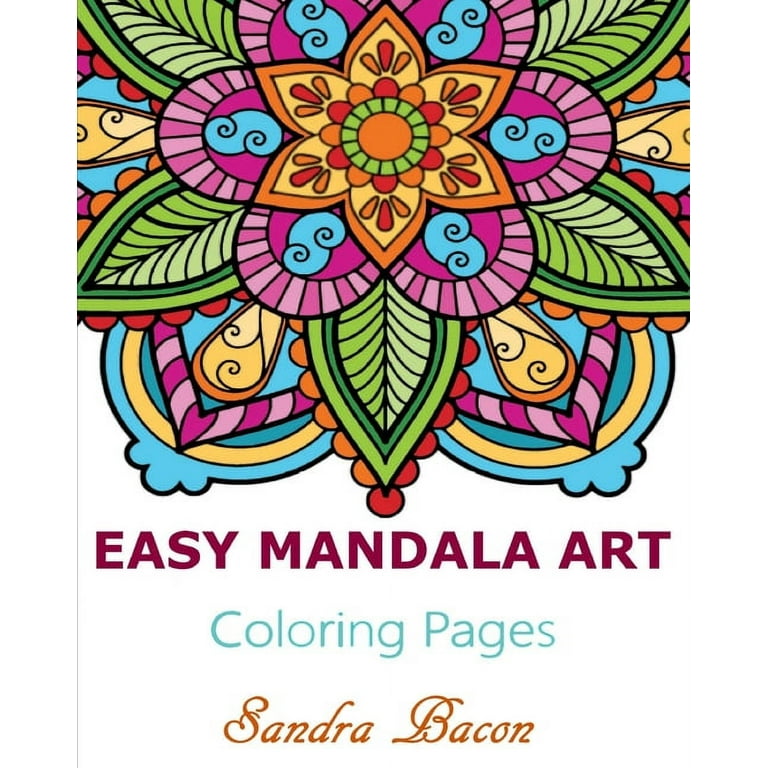 Easy mandala art coloring pages paperback