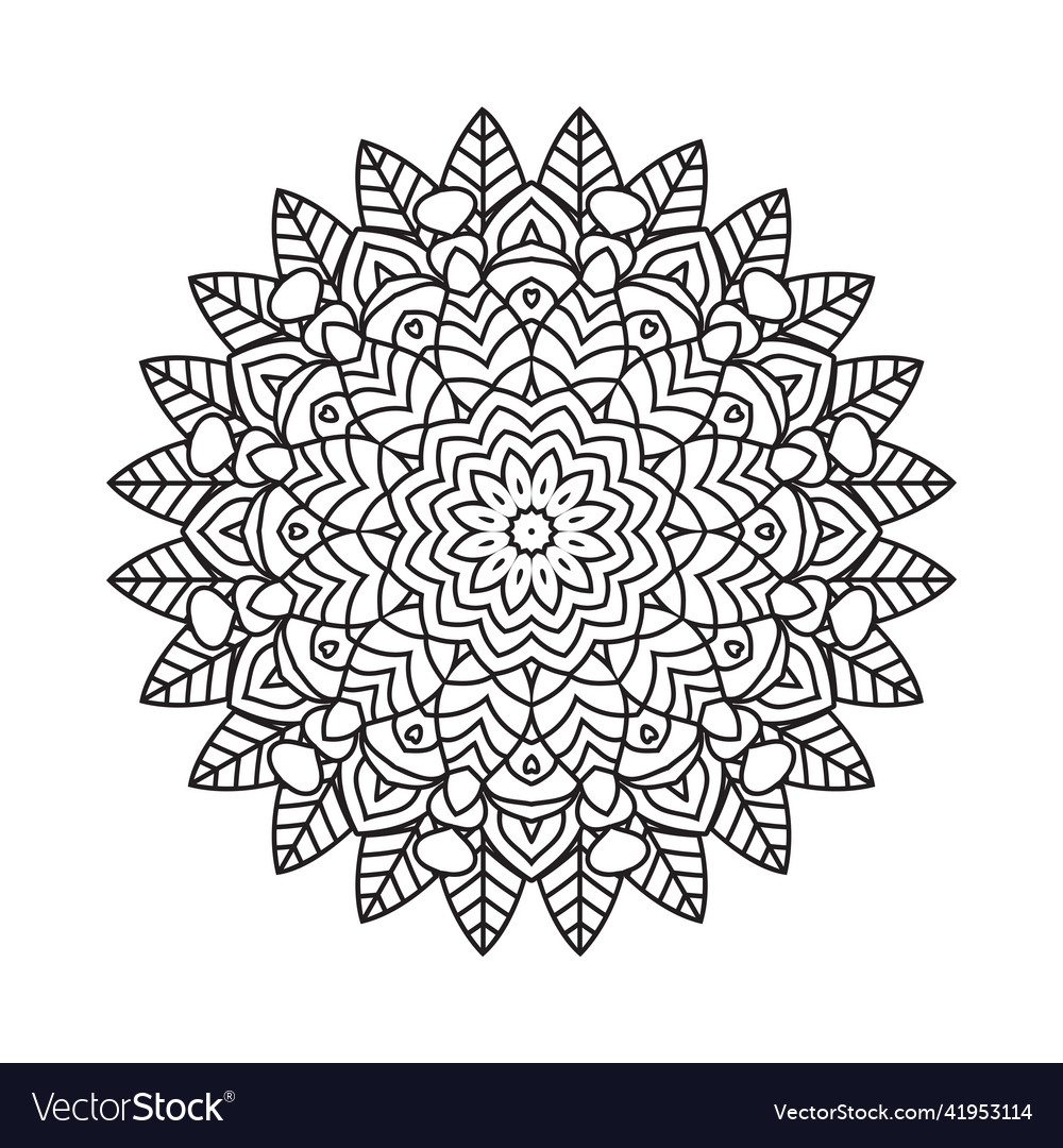 Flower mandala pattern for kids coloring pages vector image