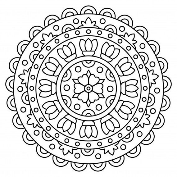 Mandala coloring pages blank coloring adult coloring kids coloring digital download pages black and white colors