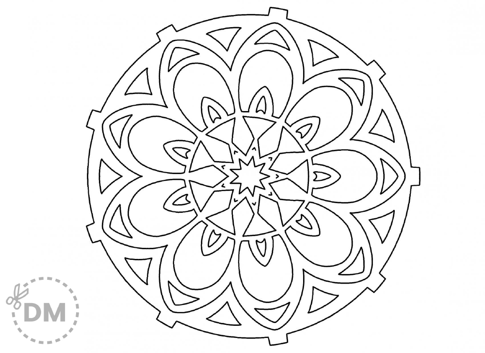 Mandala coloring for kids free printable page