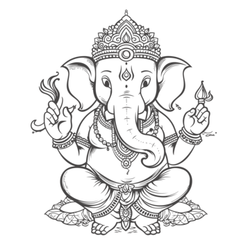 Ganesh chaturthi outline png transparent images free download vector files