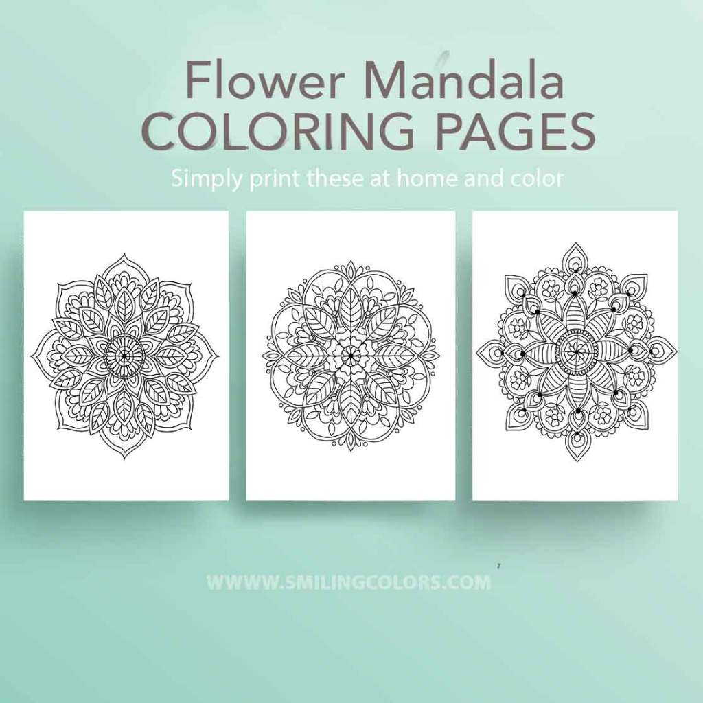 Free flower mandala coloring pages