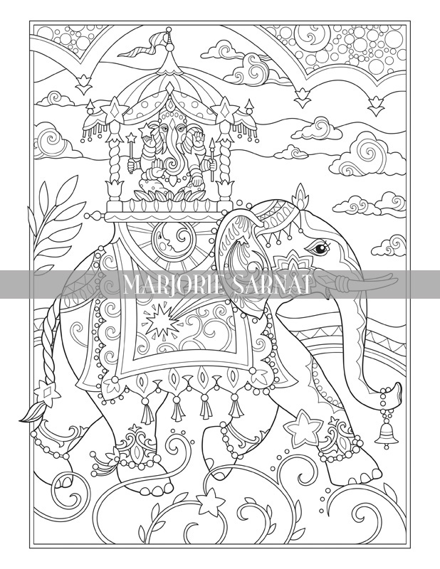 Riding ganesh â marjorie sarnat design illustration