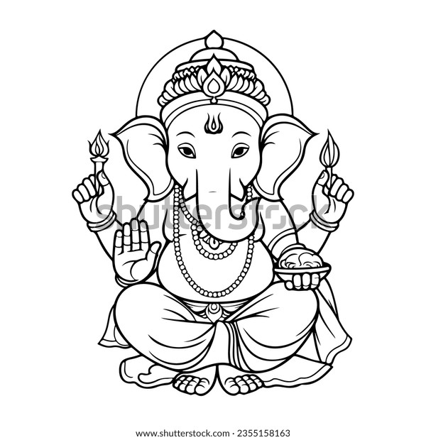 Ganesh outline stock photos and pictures
