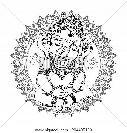 Ganesha on ornate vector photo free trial bigstock