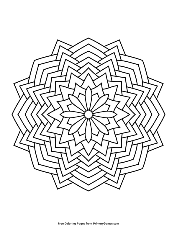 Geometric mandala coloring page â free printable ebook geometric coloring pages mandala coloring pages geometric mandala
