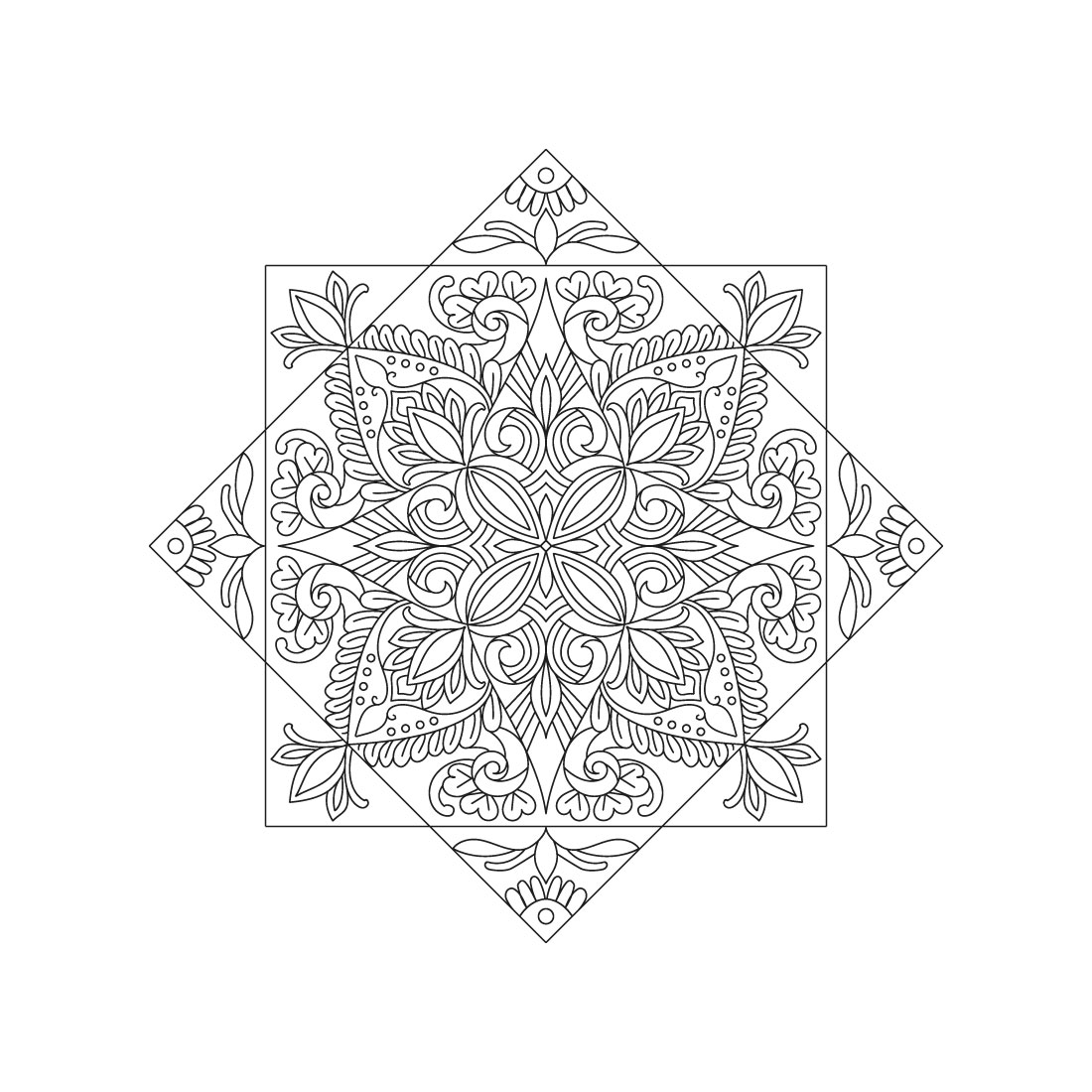 Bundle of tranquil gardens mandala coloring book pages