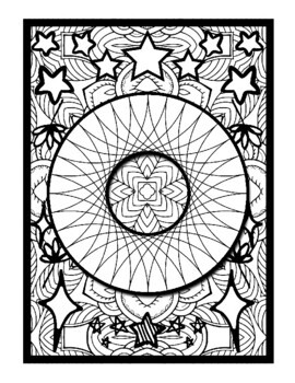 Symmetrical polygons mindfulness mandala coloring pages geometric coloring