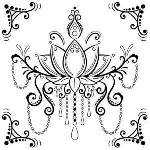 Relax while coloring in this jeweled lotus coloring page pretty lotus bloâ printable flower coloring pages free printable coloring pages mandala coloring pages