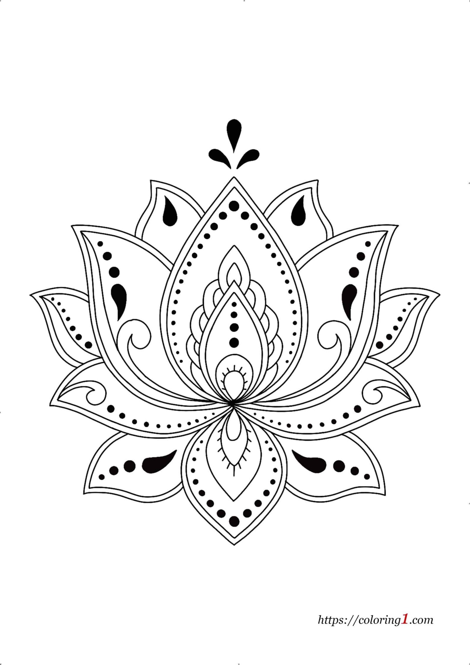 Lotus flower mandala coloring pages