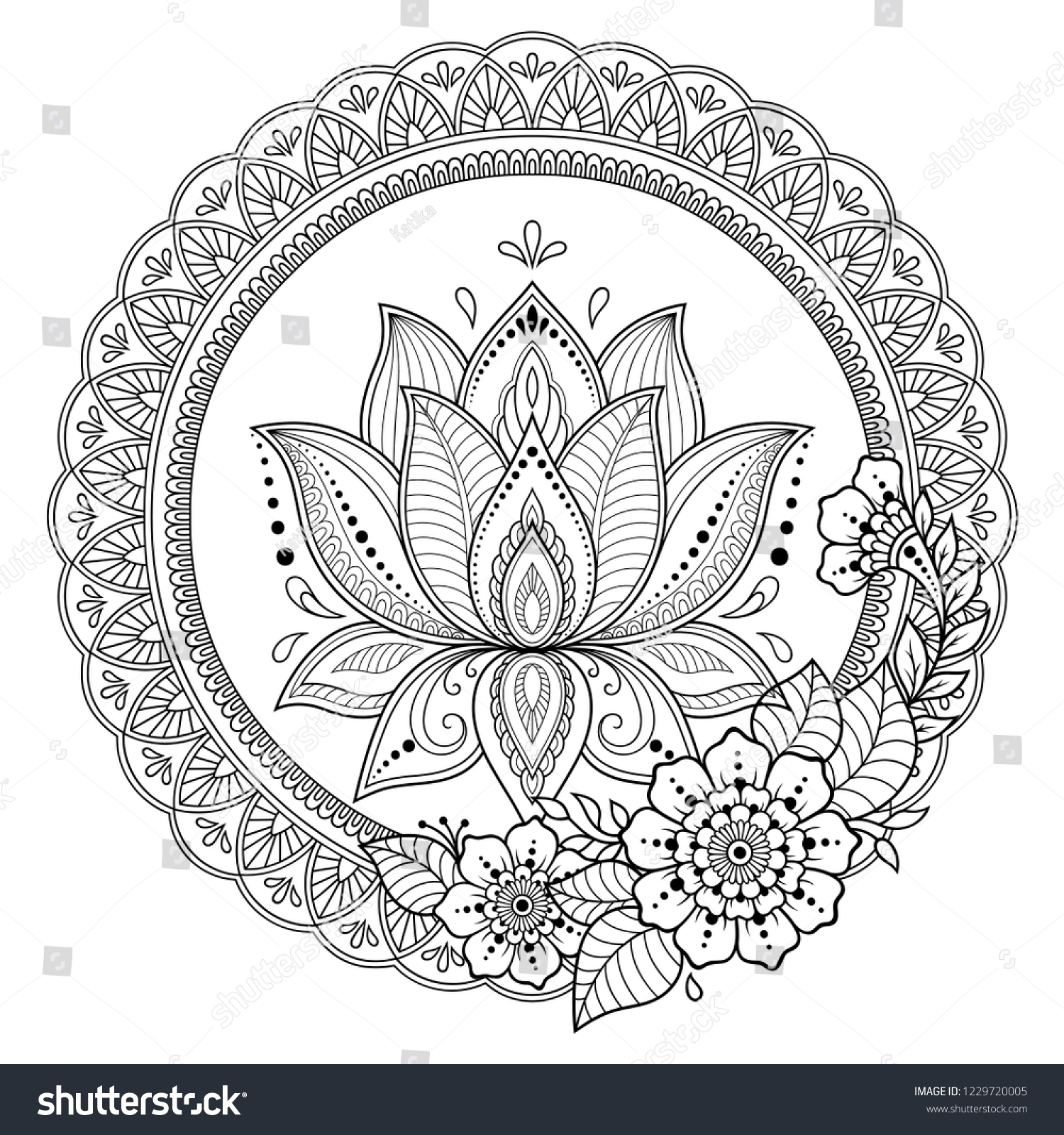 Circular pattern form mandala lotus flower stock vector royalty free