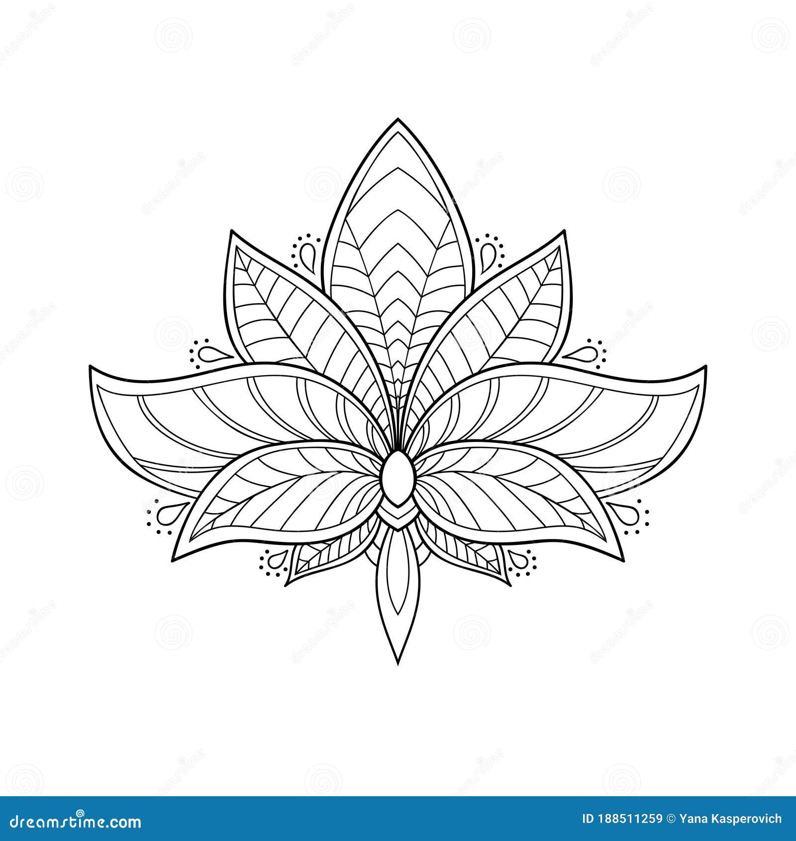 Decorative lotus flower with simple pattern isolated mandala coloring book pages stock vector