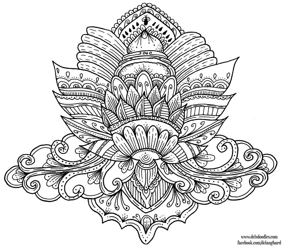 Lotus colouring page by welshpixie on