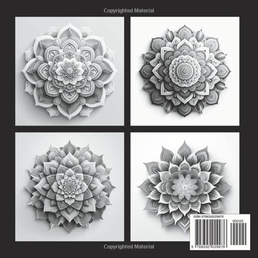 D lotus mandalas grayscale coloring book schoenenberger anna maria book greyscale c books