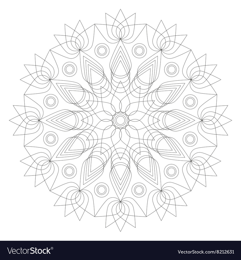 Adult coloring book mandala lotus flower vector image