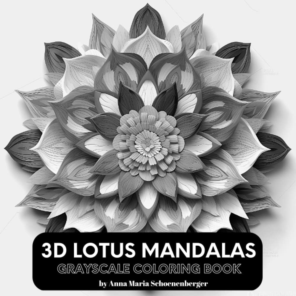 D lotus mandalas grayscale coloring book schoenenberger anna maria book greyscale c books