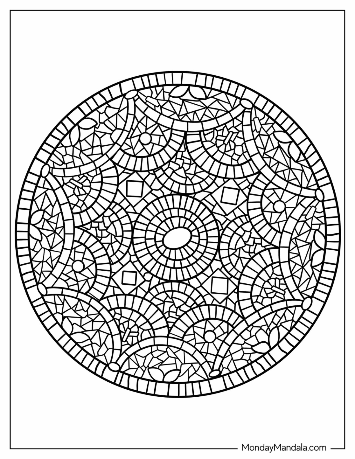 Mosaic coloring pages free pdf printables
