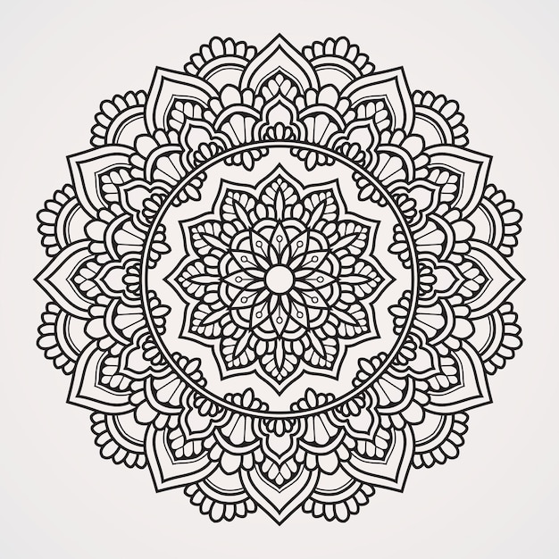 Premium vector beautiful mosaic ceramic theme mandala suitable for henna tattoos coloring books