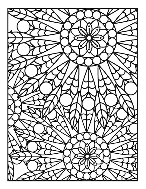 Premium vector mandala coloring pages kdp for adults