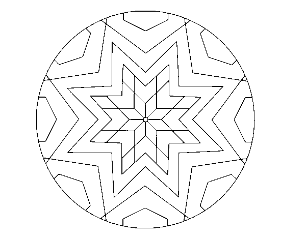 Mandala star mosaic coloring page