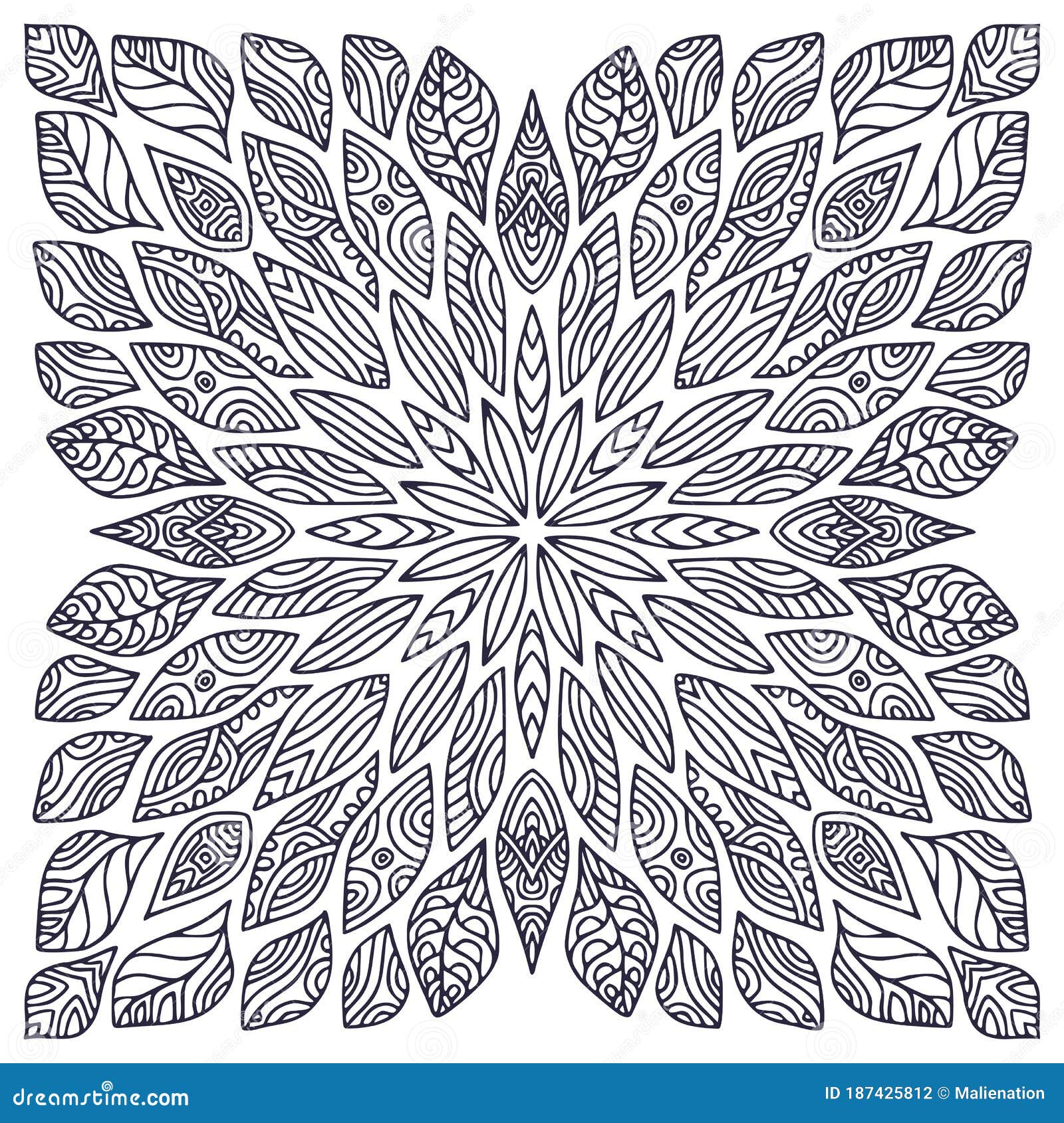 Floral ornamental mandala creative art design elegant mosaic pattern colouring book page interior mandala print stock vector