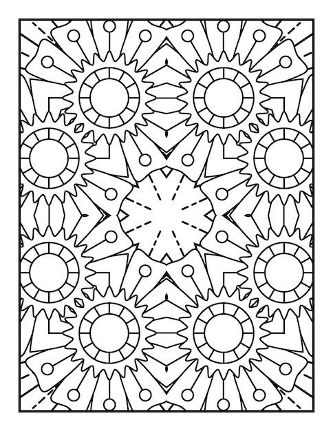 Premium vector floral coloring book for adults flower mandala coloring page with hand drawn coloring pages