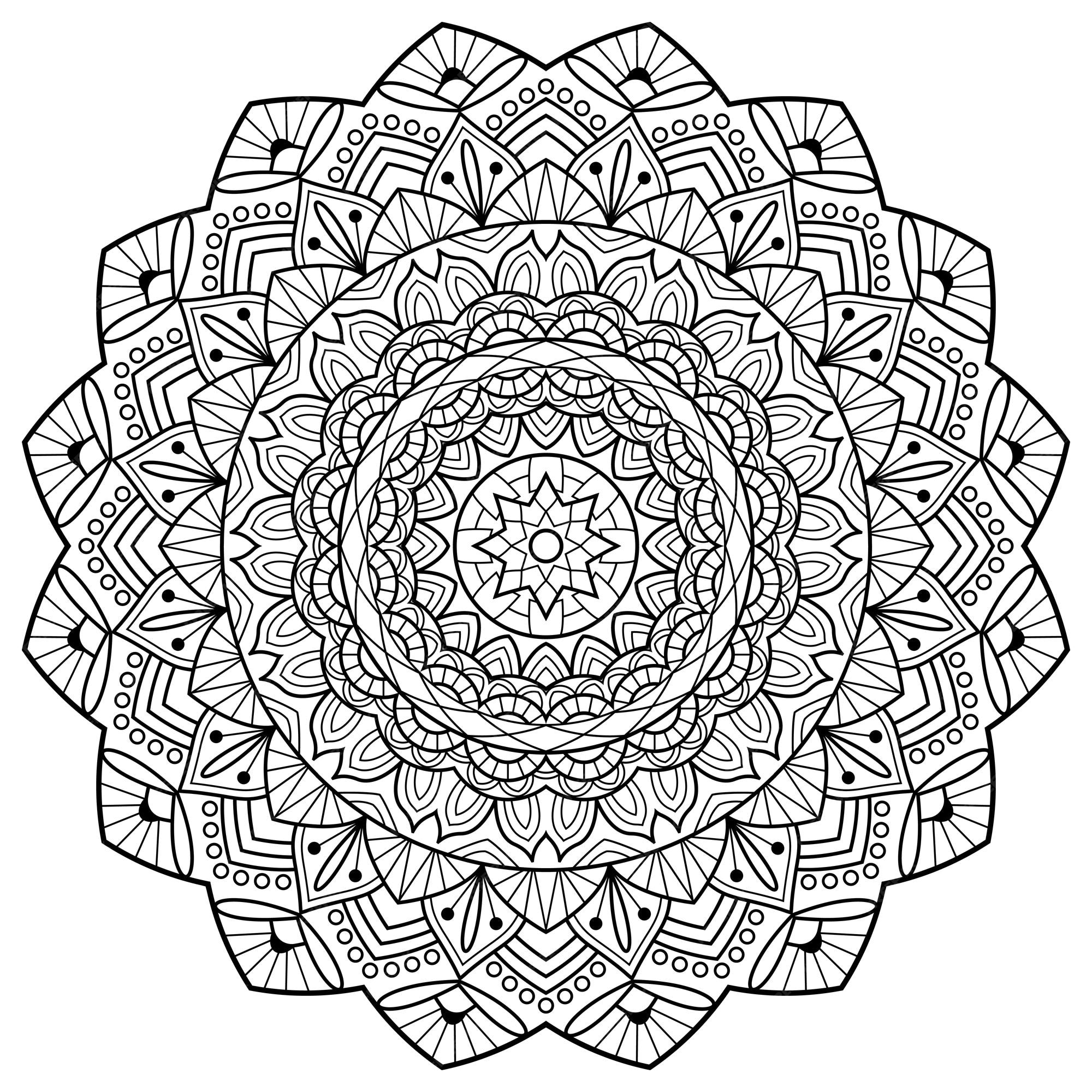 Premium vector coloring book pages mandala indian antistress medallion