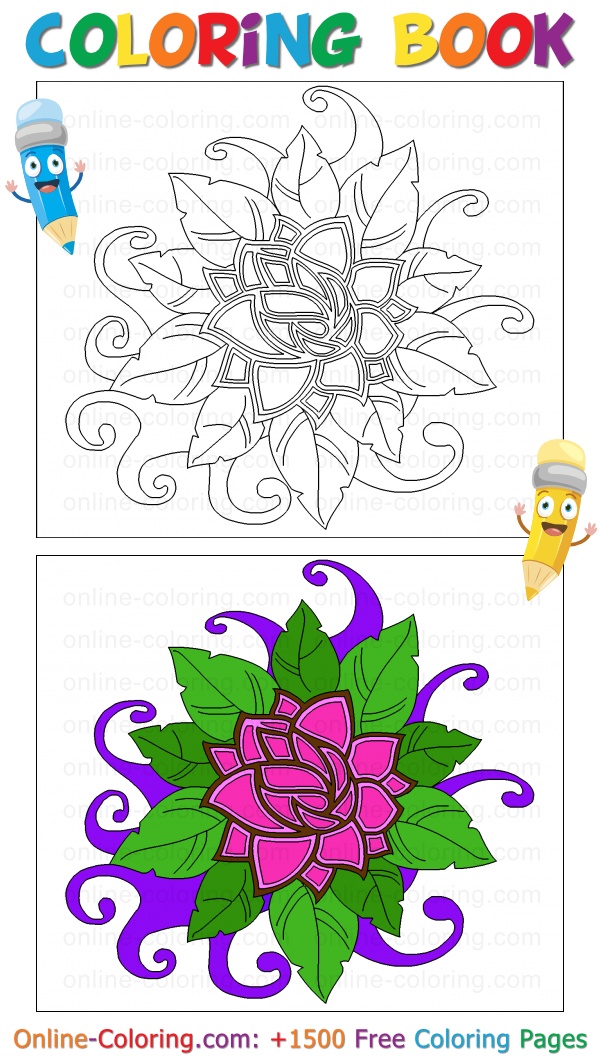 Floral mandala free online coloring page