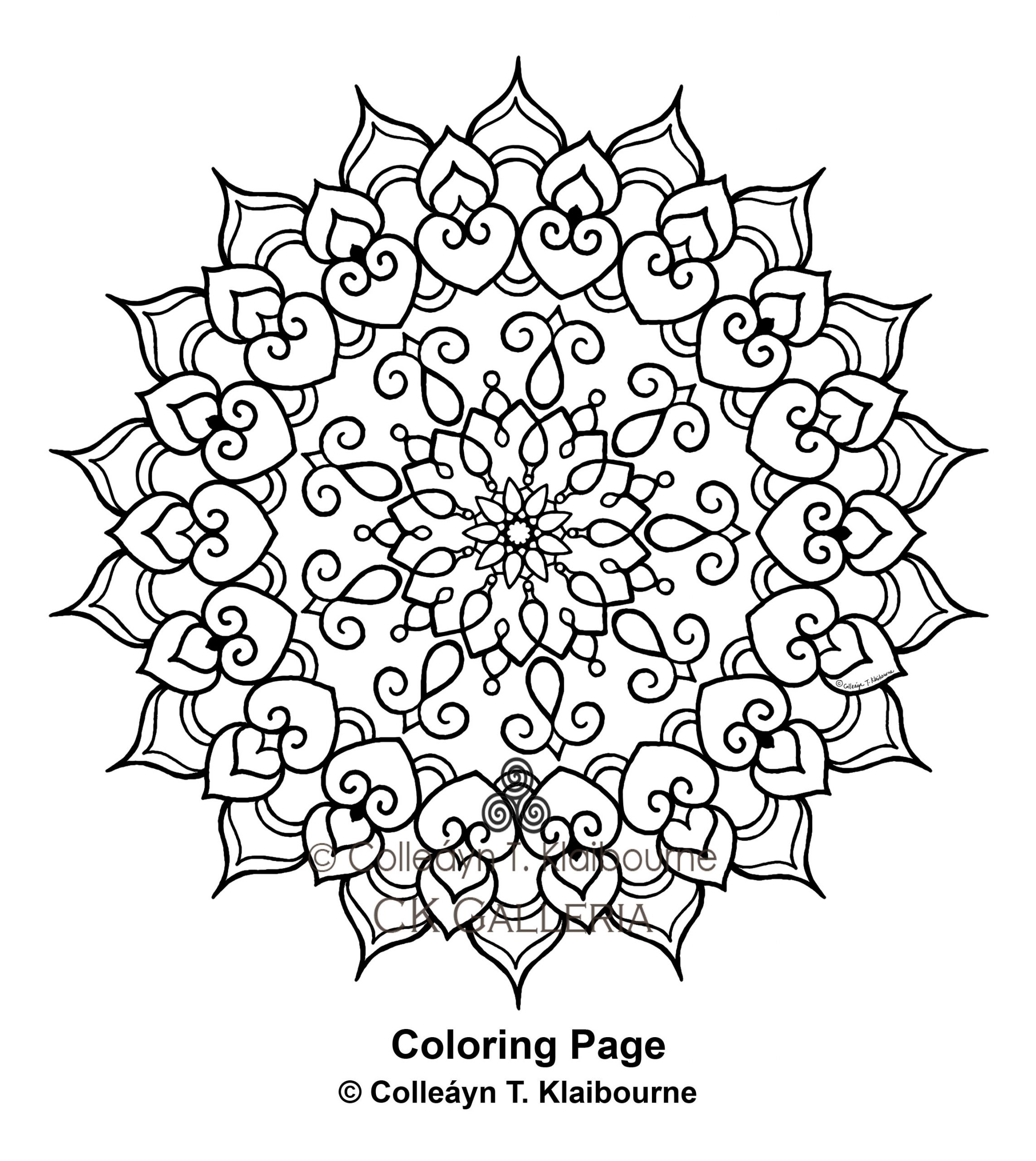 A mandala pdf digital download coloring page delicate love â ck galleria