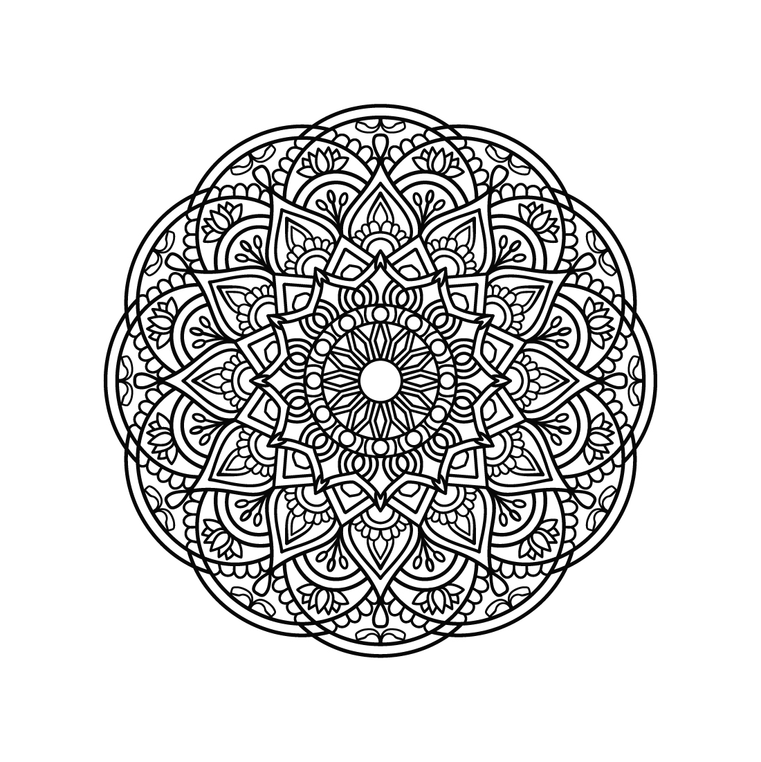 Bundle of mindfulness mandalas for paper cutting or coloring books