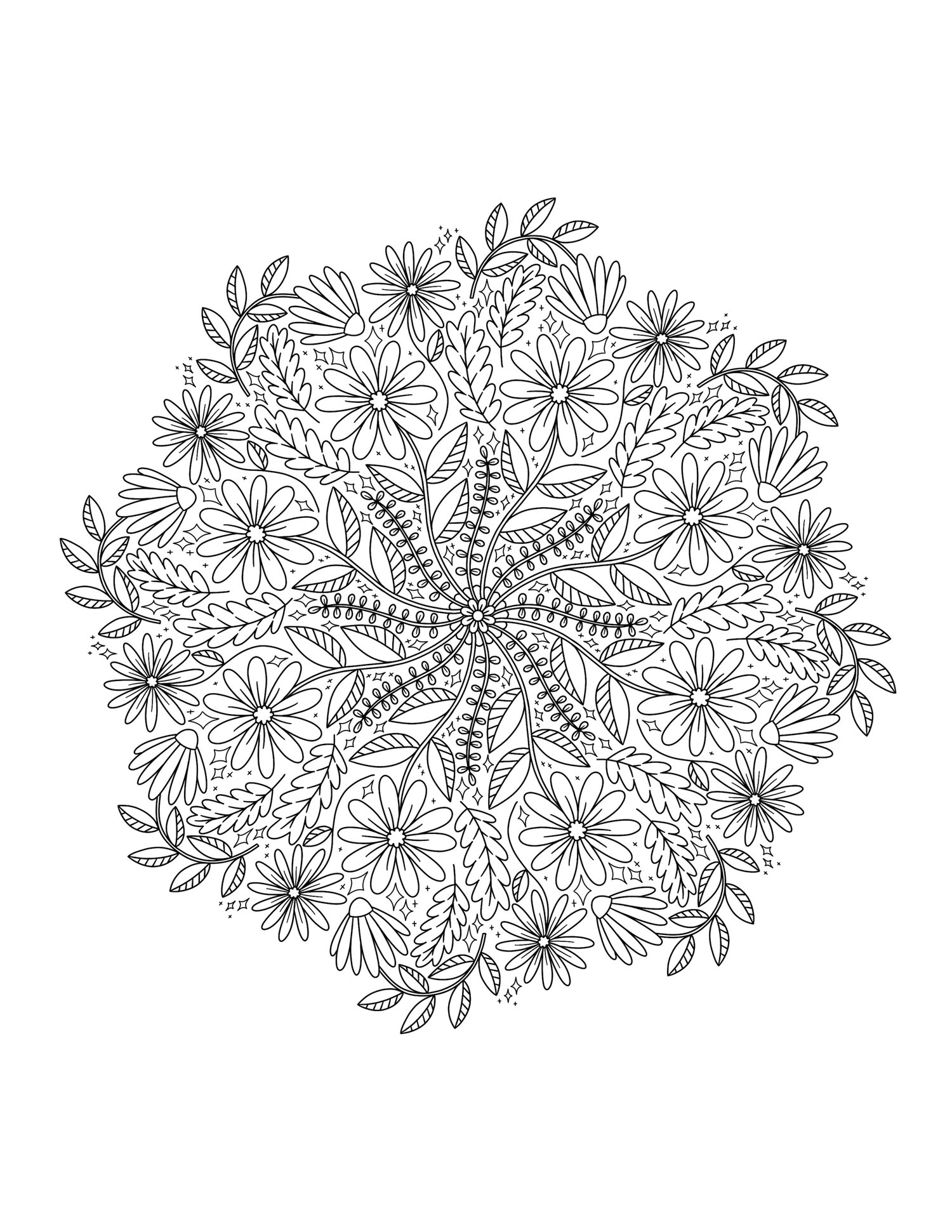 Coloring page â flower mandala