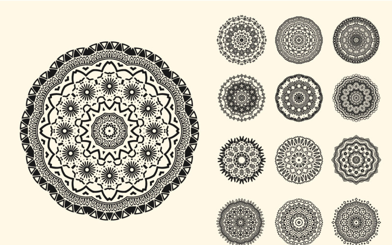 Mandala design for adult coloring pages