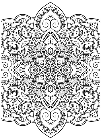 Coloring page antistress coloring book for adults mandala outline drawing stock illustration
