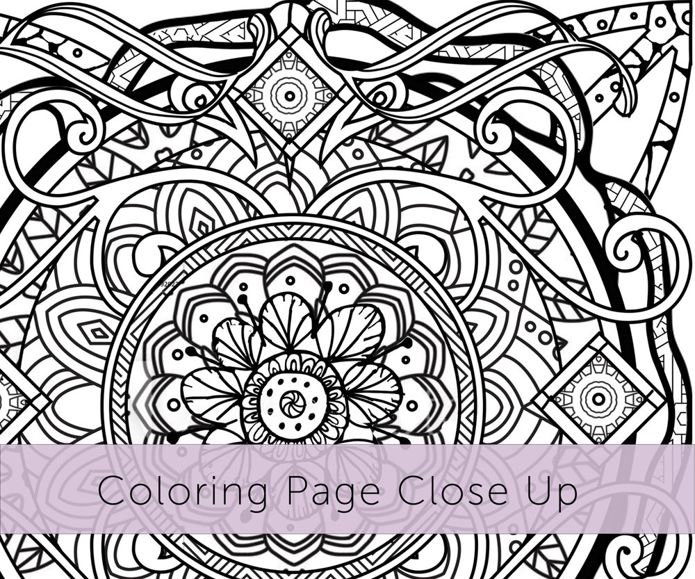 Printable mandala coloring page for adults â chub and bug illustration wall art and school supplies for kids and babies