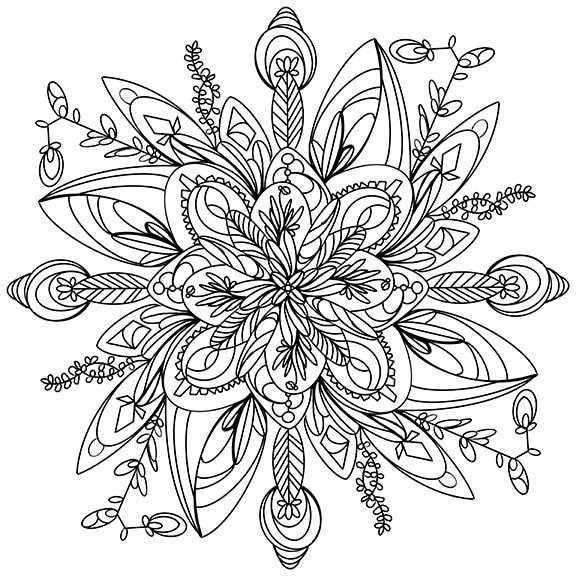 Flower mandala printable coloring page