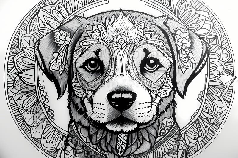 Mandala coloring page stock photos