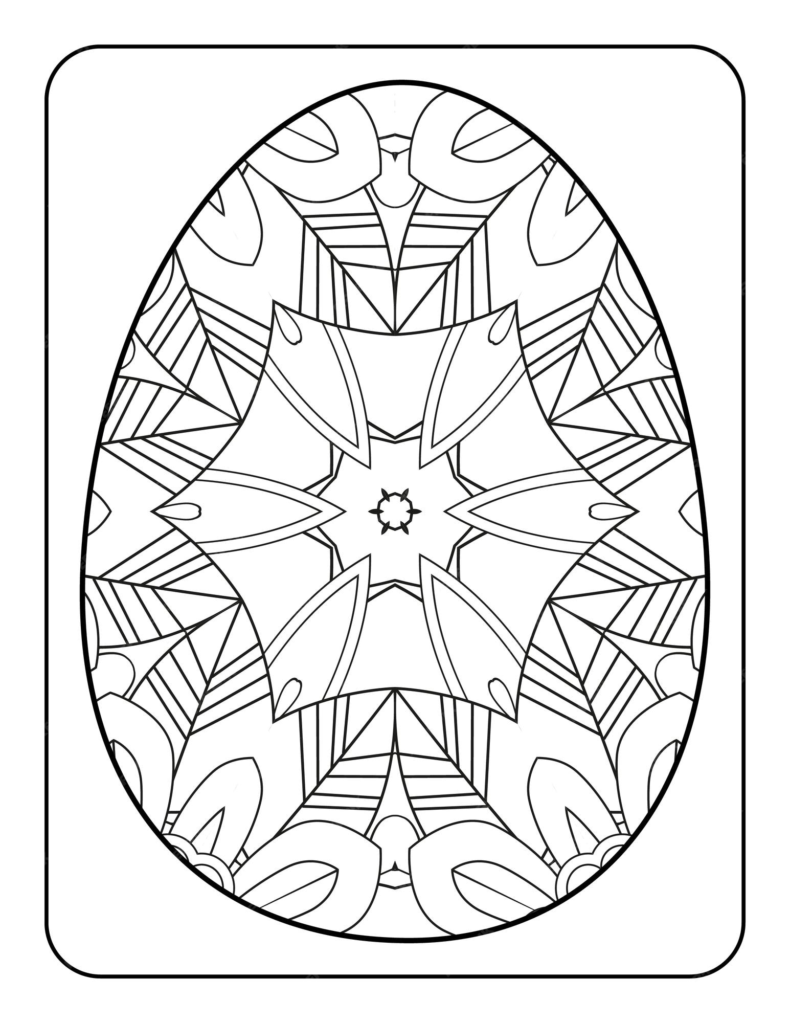 Premium vector easter egg coloring page happy easter day coloring book page coloring page for kids and adults