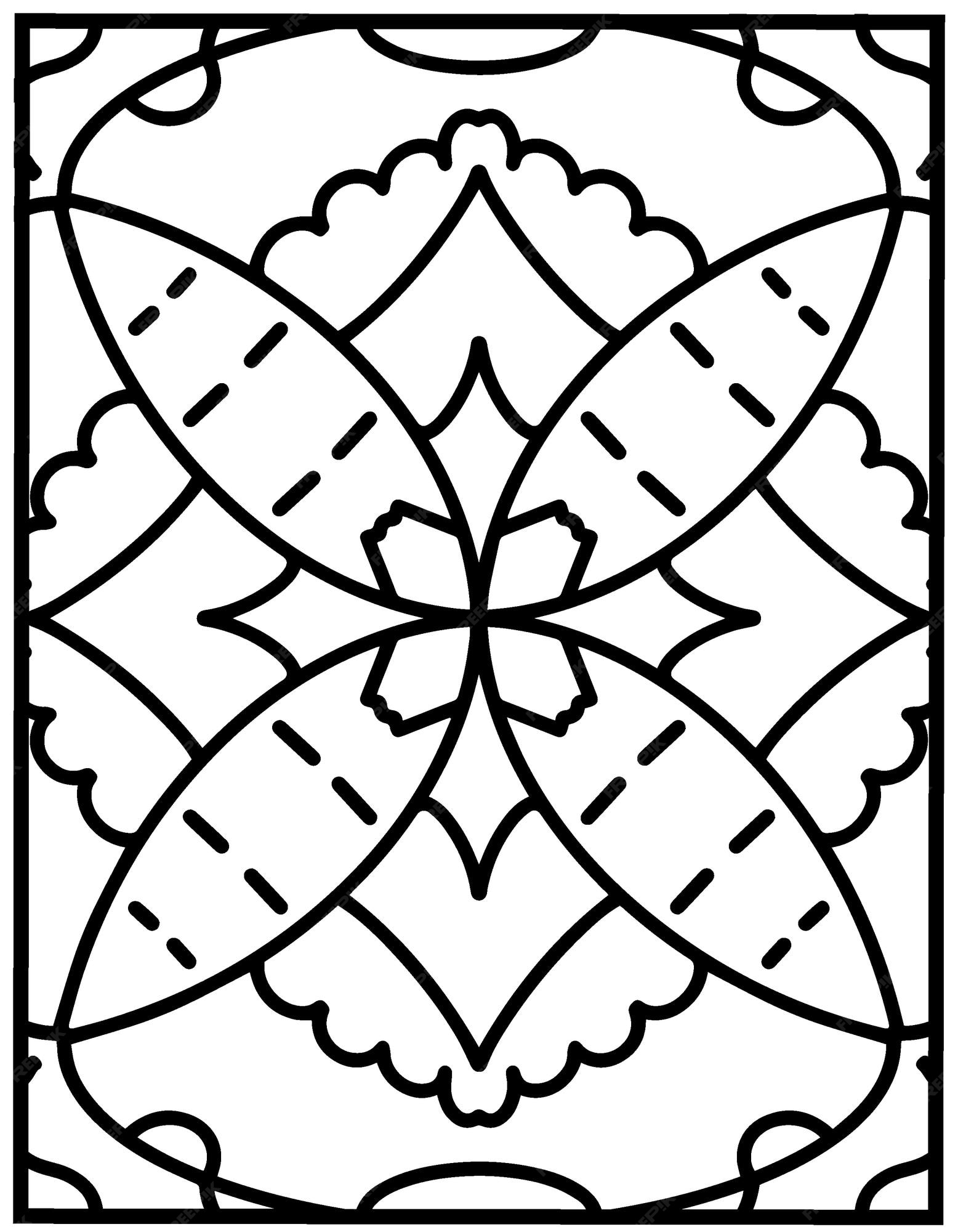 Premium vector simple mandala coloring page with easy and simple mandala patterns for kids or adults
