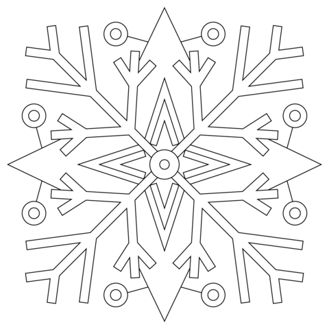 Snowflakes mandala coloring page free printable coloring pages