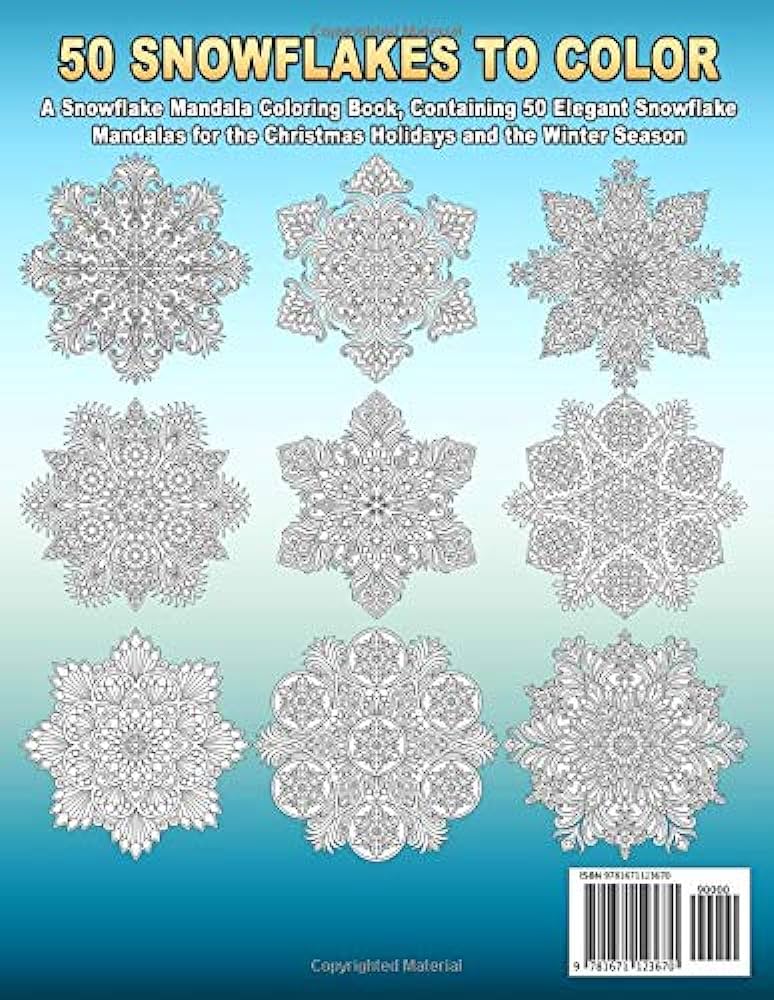 Snowflakes to color a snowflake mandala coloring book containing elegant snowflake mandalas for the christmas holidays and the winter season angelkova kameliya books