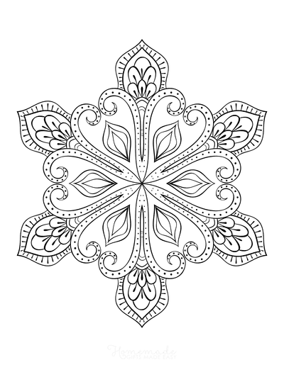 Best snowflake coloring pages free snowflake templates