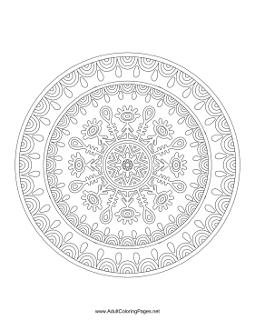 Snowflake mandala coloring page