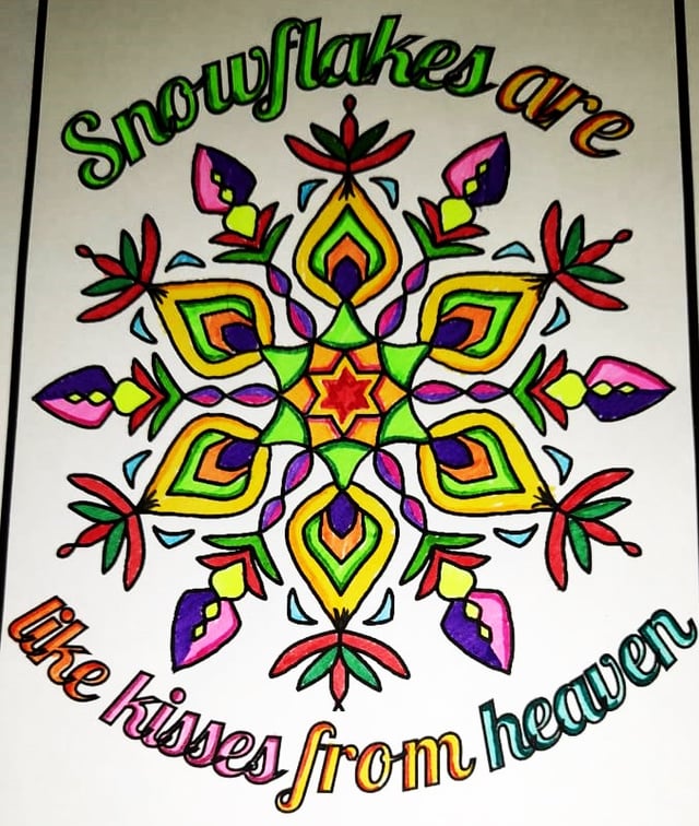 Got this coloring book as a gift loved the designs and quotes snowflake mandala by mergofun publishing rcoloring