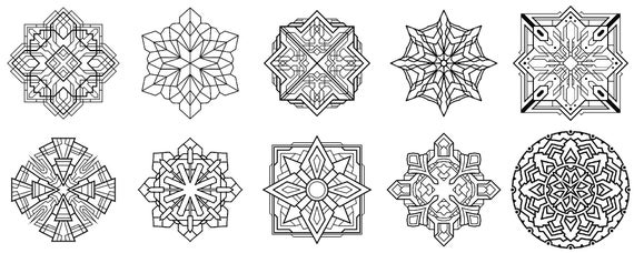 Snowflake mandala coloring pages instant download