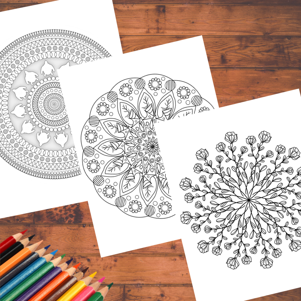Adult coloring book for stress reduction mandalas digital â half of gabby