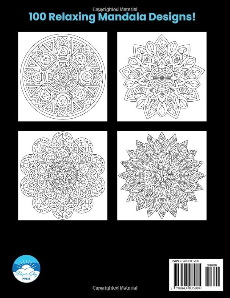Mindful mandalas coloring book mandala designs adult coloring book with beautiful and relaxing mandalas for stress relief press paper sky books