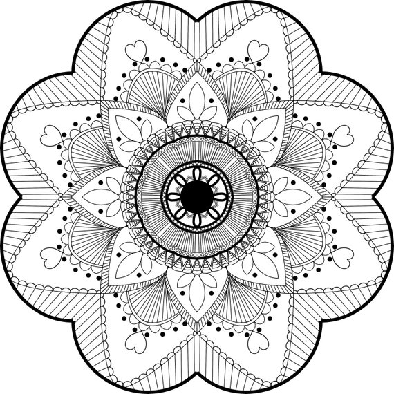 Mandala coloring pages stress relief art therapy coloring printable pdf