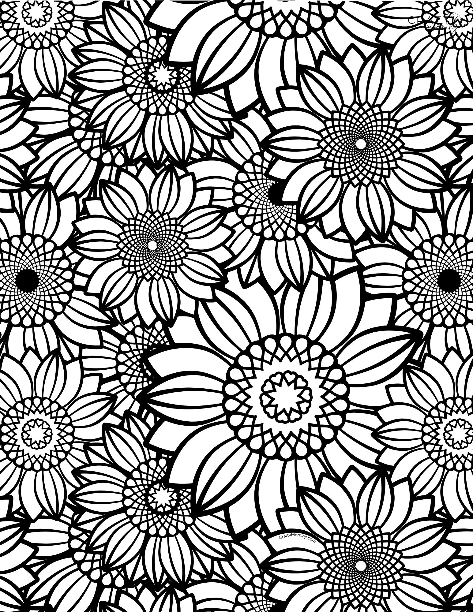 Free printable sunflower coloring pages